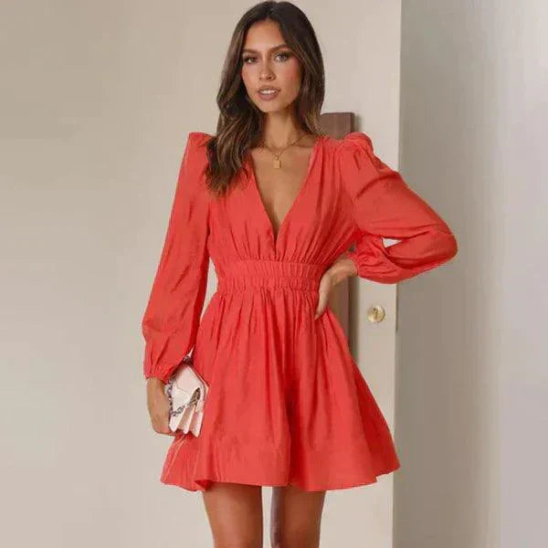 Levoire | Robe Mini À Manches Longues Pour Femmes Rot