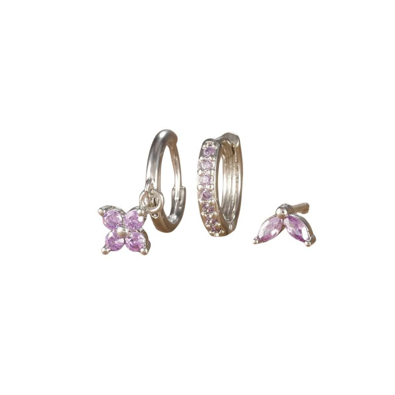 Levoire | Boucles D'Oreilles Kukka Rvs Argent Lila