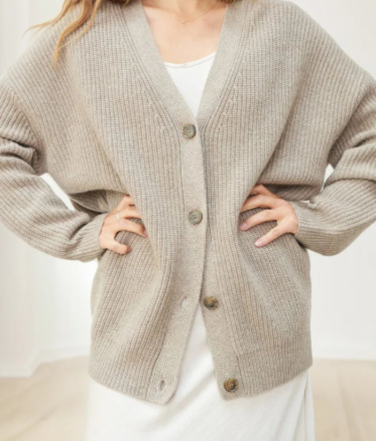 Levoire | Long Cardigan Femmes Taupe