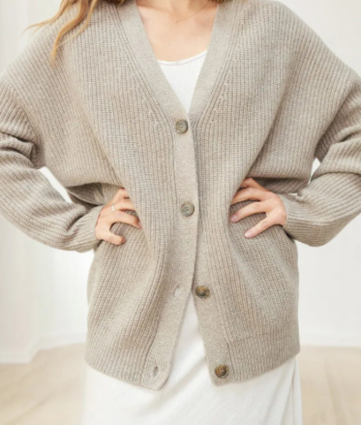 Levoire | Long Cardigan Femmes Taupe