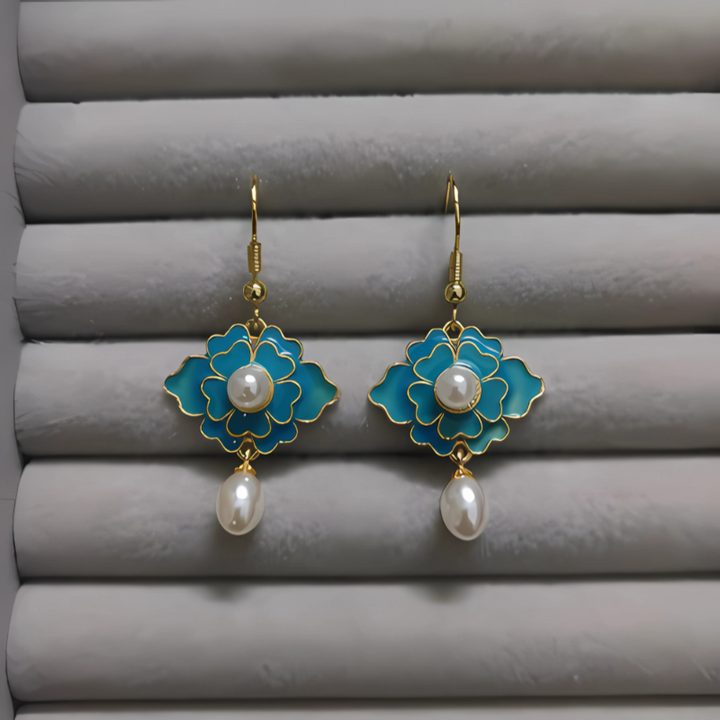 Levoire | Raisin Bleu Boucles D'Oreilles Lotus En Perles