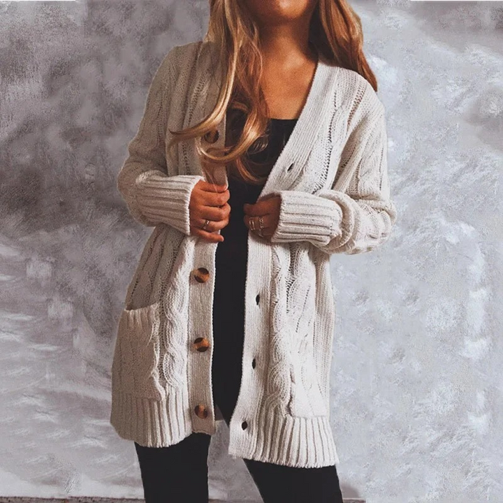 Levoire | Gilet à col haut pour femmes avec design en maille à cape Blanc