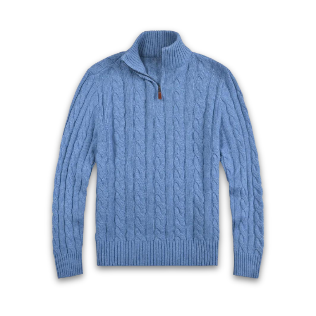Levoire | Pull Homme Motif Rétro Bleu