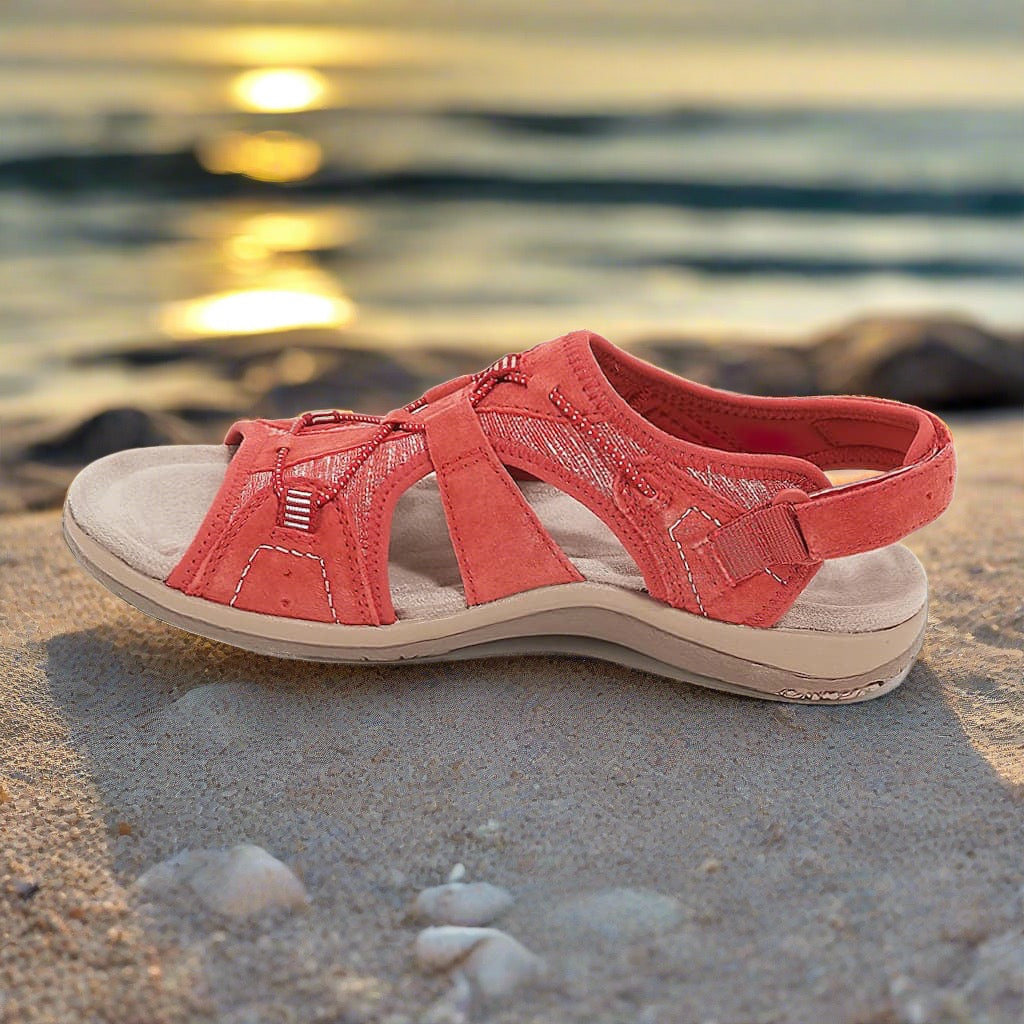 Levoire | Sandale D'Été Confortable Avec Orteils Ouverts Pour Femmes Rot