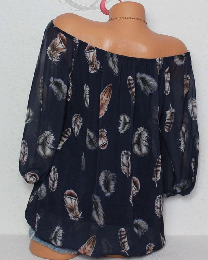 Levoire | Blouse Ajustée Avec Motif Plumes