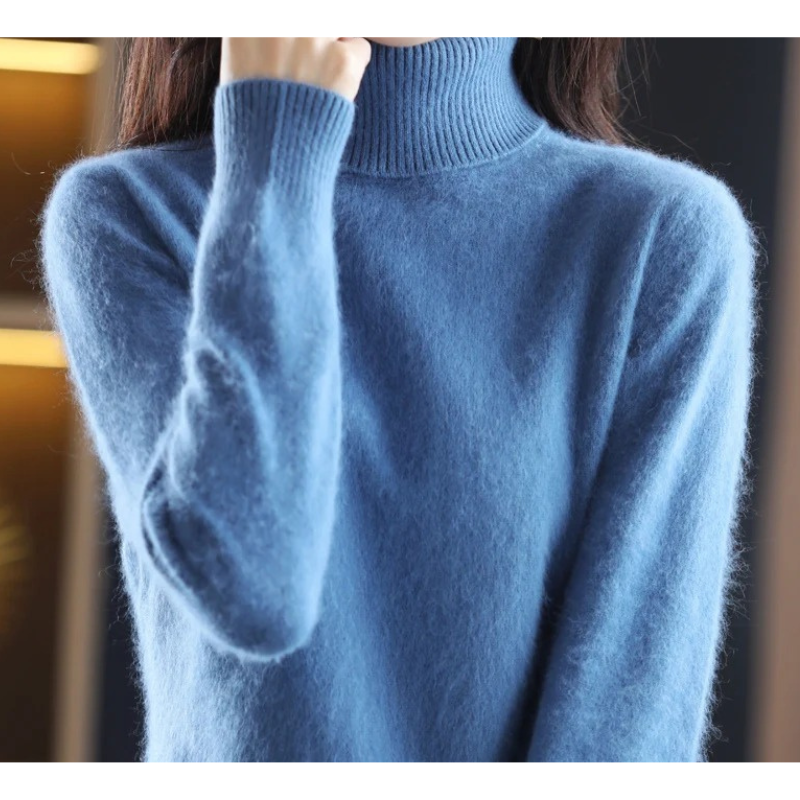 Levoire | Pull à col rond pour femmes Pull en tricot doux, élégant et chaud Bleu
