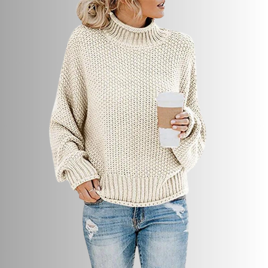 Levoire | Design Pull Femme Avec Col Haut Blanc