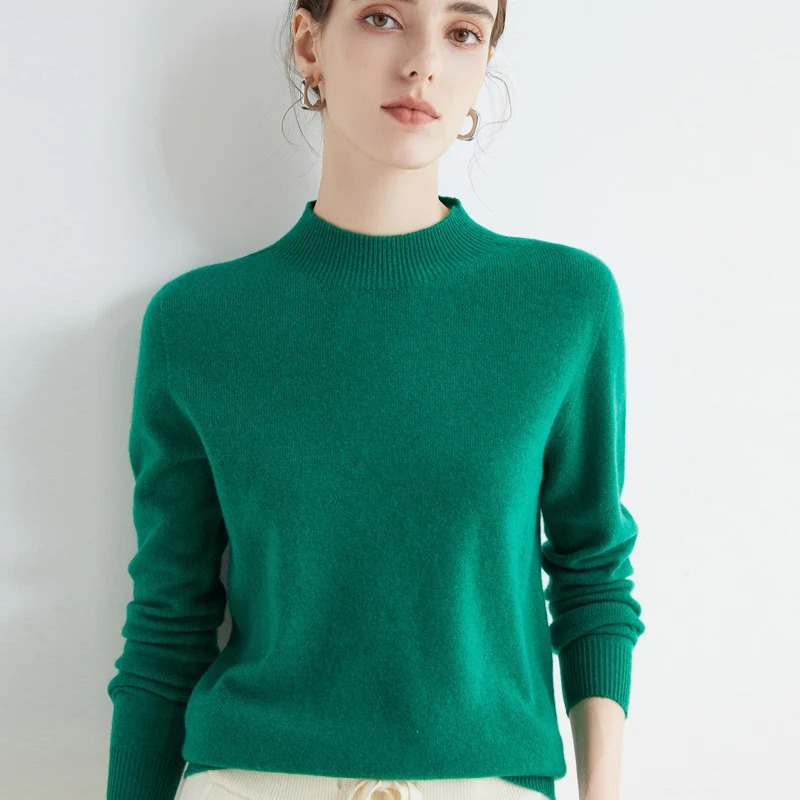 Levoire | Cachemire Gilet Femme Col Rond Doux et Léger Pull Vert