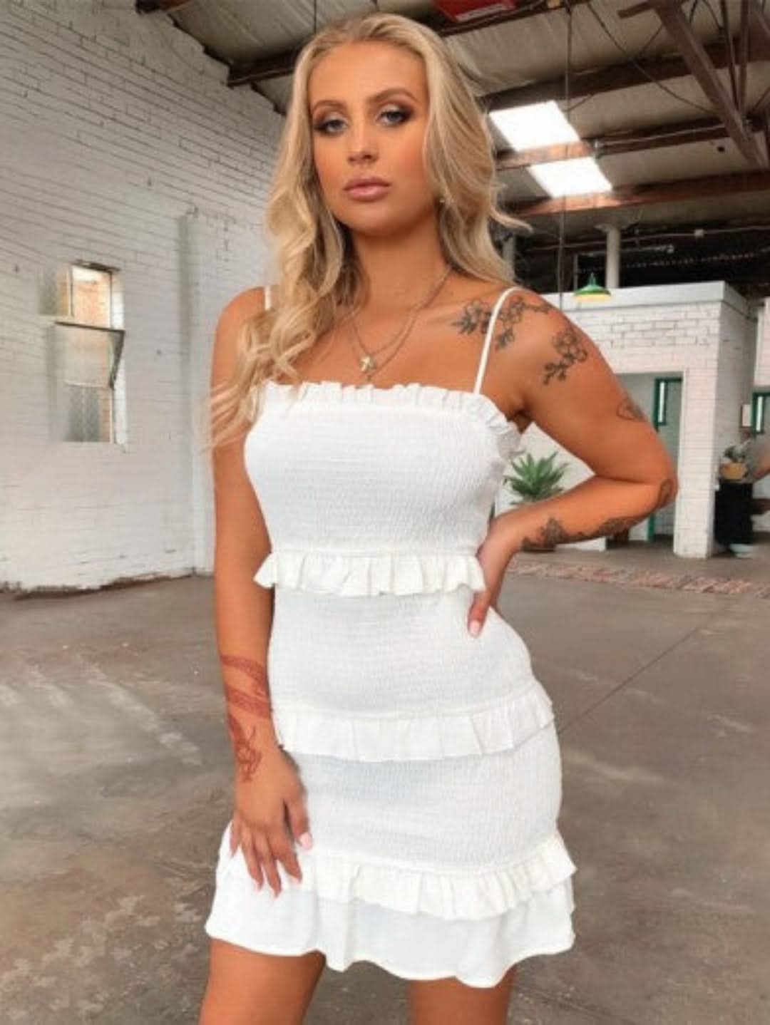 Levoire | Long Spaghetti Strap Tunic With Ruching For Women Elegant Relaxation Blanc