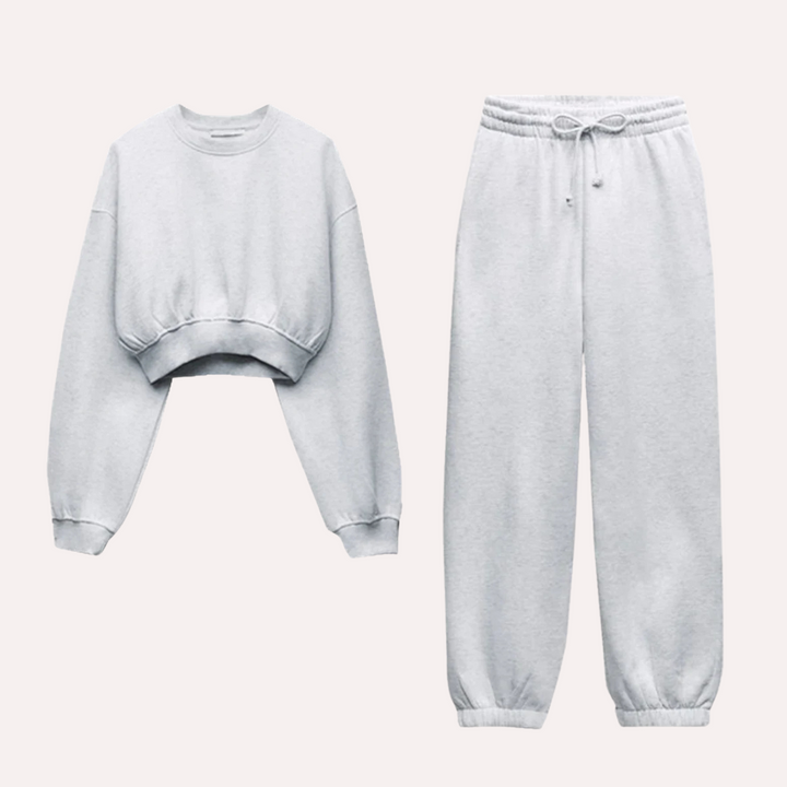 Levoire | Deux Pices Crop Top Ensemble Gris