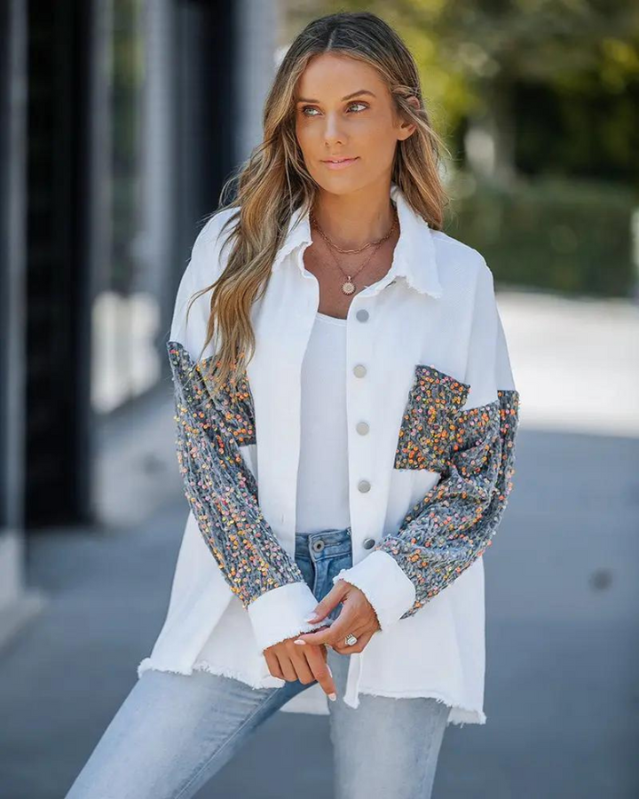 Levoire | Veste Avec Détail Pailleté Blanc