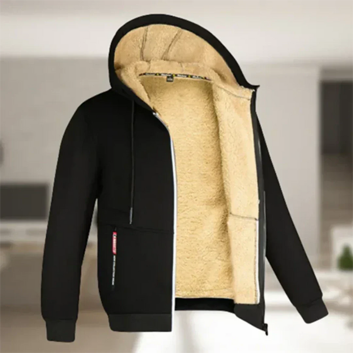 Levoire | Veste chaude avec fermeture éclair et capuche Noir