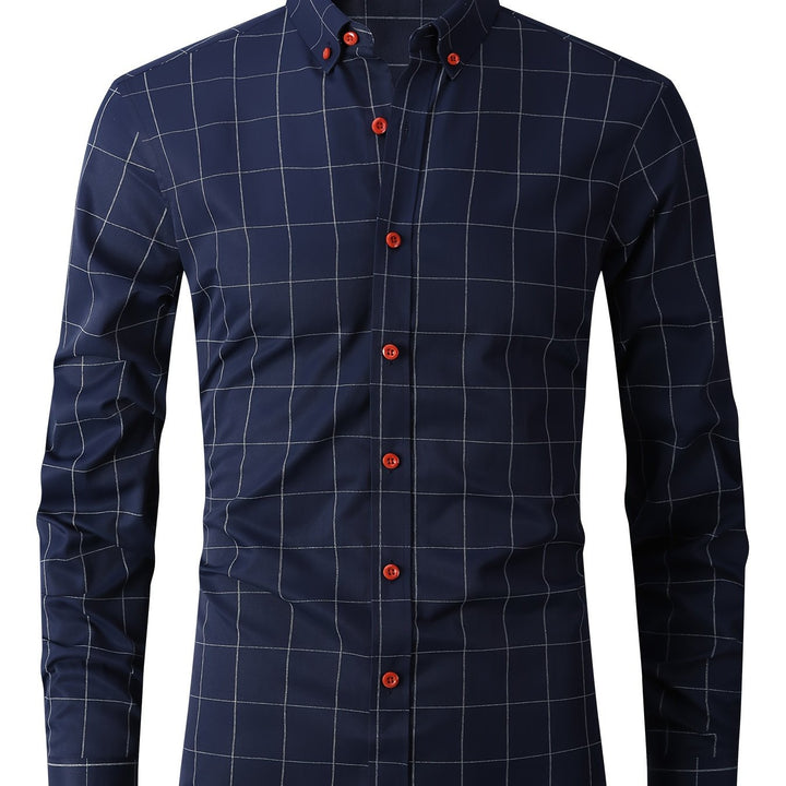 Levoire | Chemise D'Affaires À Carreaux À Manches Longues