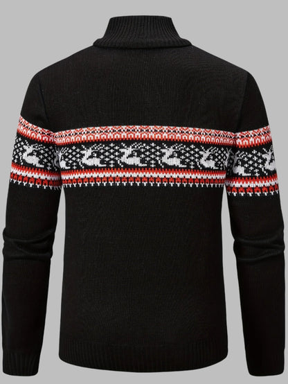 Levoire | Pull En Tricot Norvégien Avec Fermeture Éclair Pour Hommes