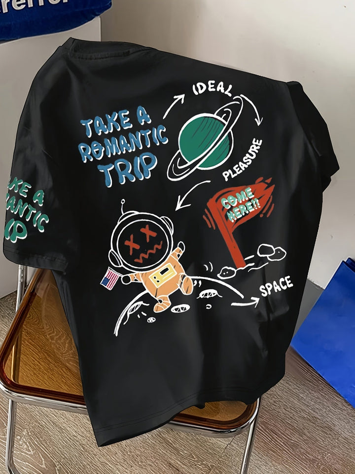 Levoire | T-Shirt Homme Avec Motif D'Astronaute Noir