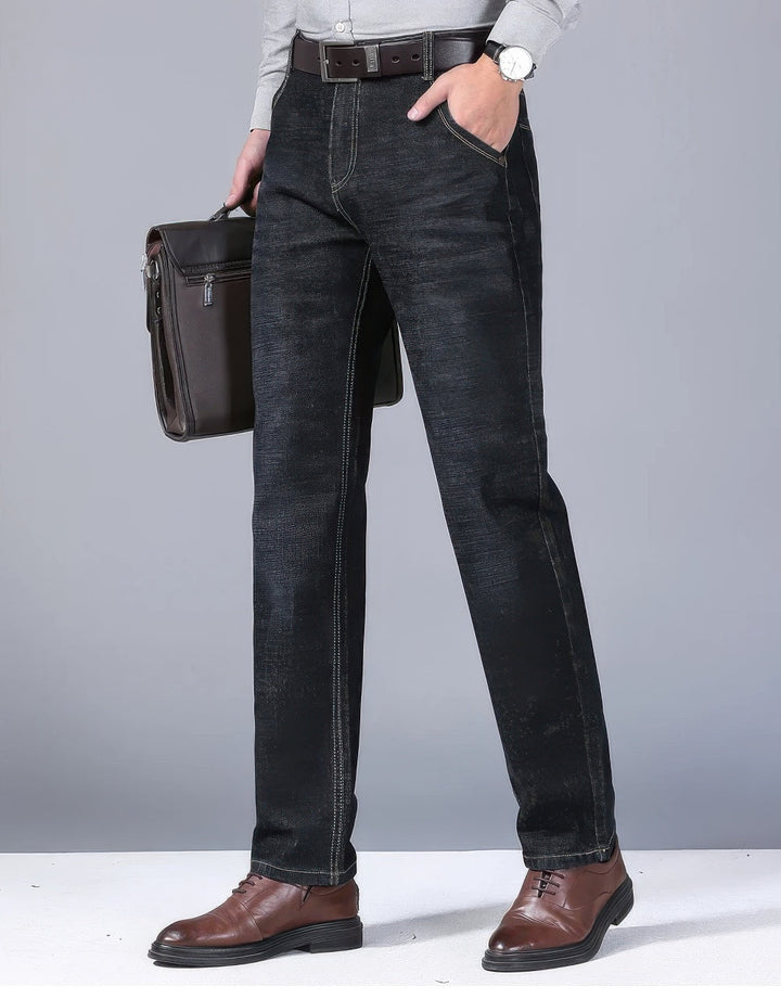 Levoire | Pantalons Classiques Affaires Confortable Coupe Droite Noir