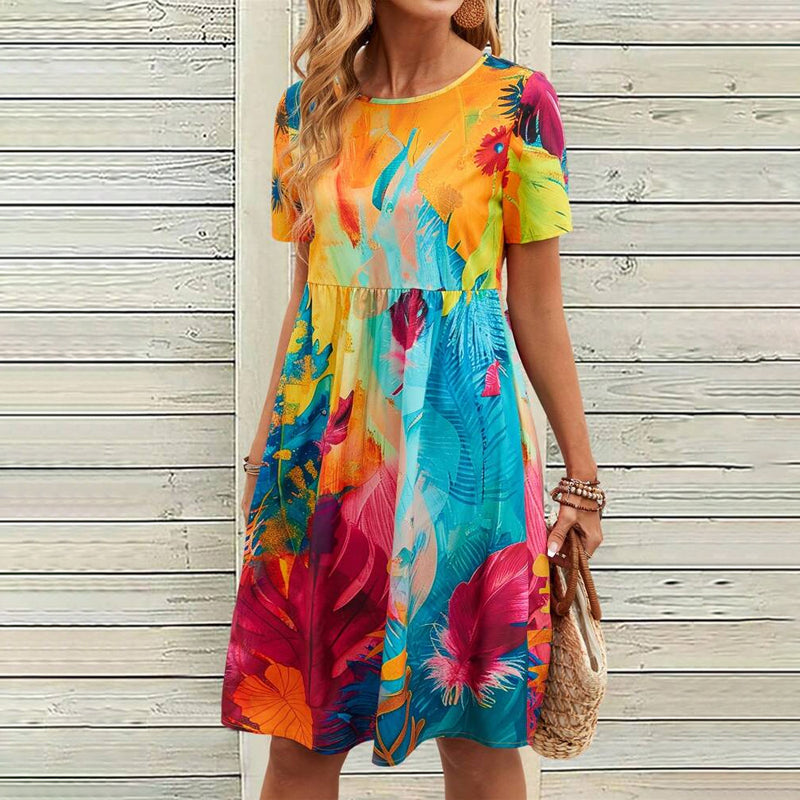 Levoire | Robe Fluide À Motifs Multicolore S