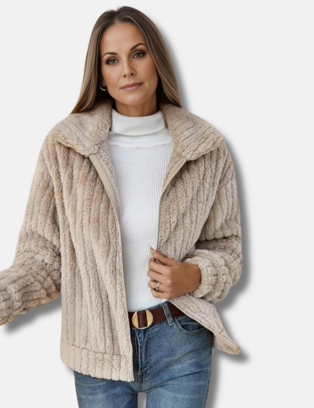 Levoire | Veste Élégante Chaude Avec Polaire Pour Femmes Abricot