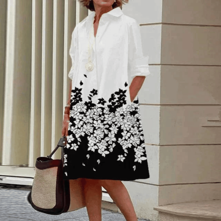 Levoire | Robe Longue Fluide Élégante Blanc Floral