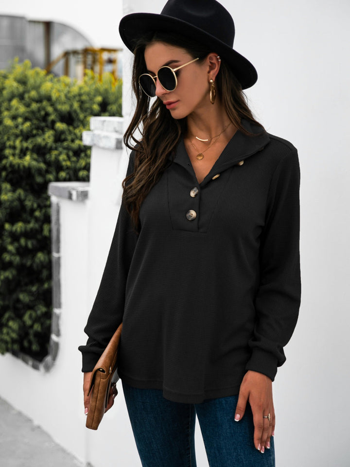 Levoire | Demi-bouton T-shirt à manches longues