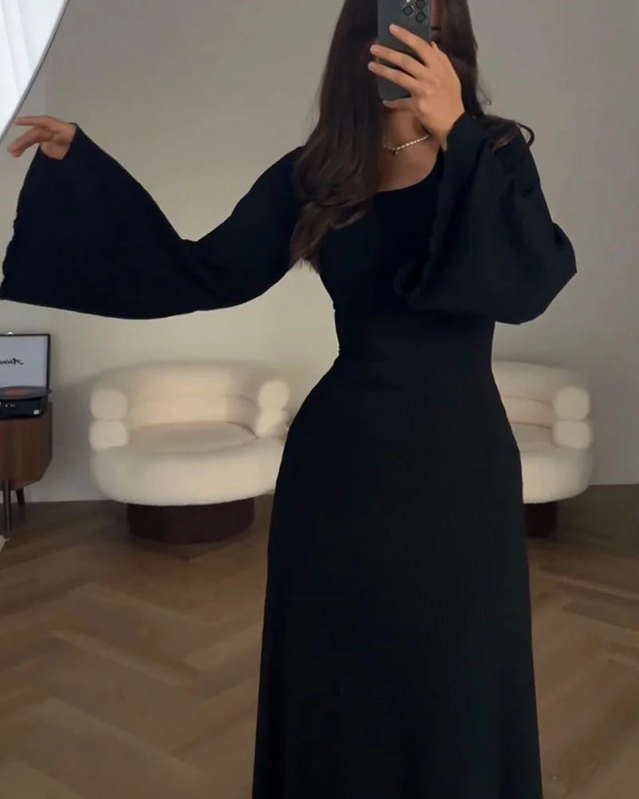 Levoire | Robe Élégante À Manches Longues Noir