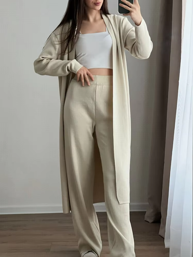 Levoire | Ensemble Tricot De 3 Pièces - Pull, Pantalon Ample, Cardigan