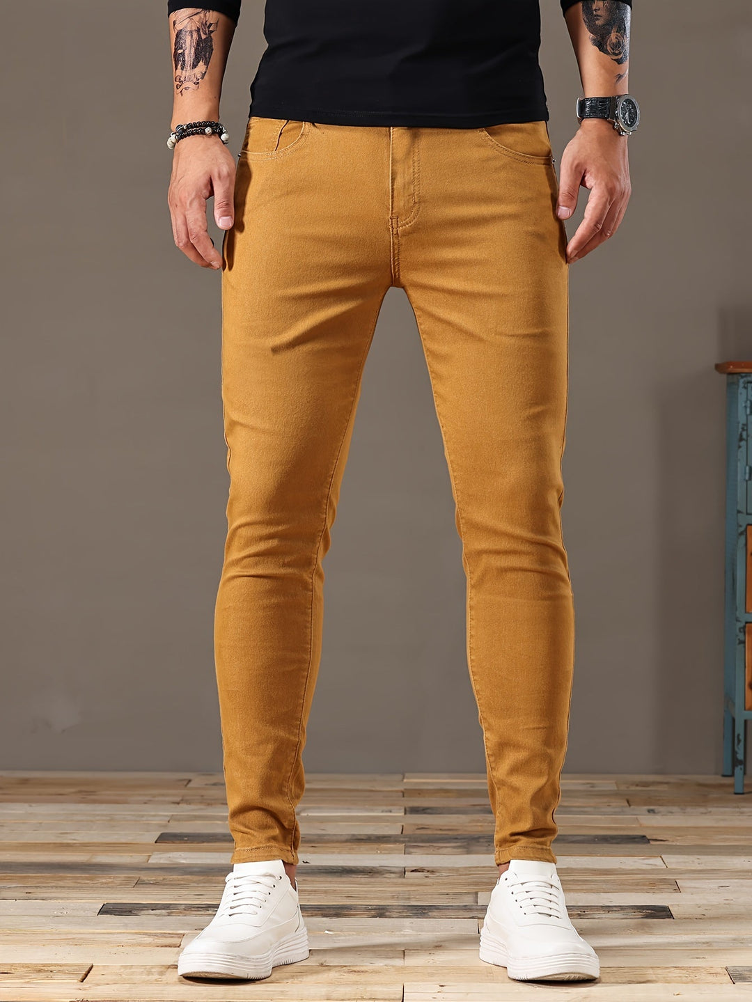 Levoire | Slim Fit Stretchdenim Jeans Jaune
