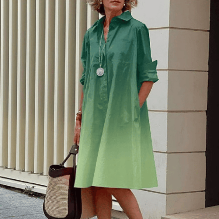 Levoire | Robe Longue Fluide Élégante Vert ombragé