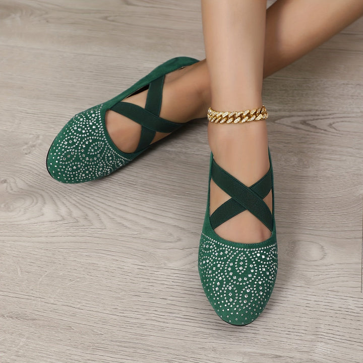 Levoire | Ballerines À Strass Avec Sangle Élastique