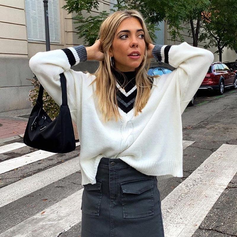 Levoire | Pull En Laine À Col En V Blanc