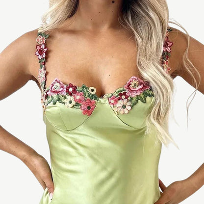 Levoire | Robe maxi satin florale