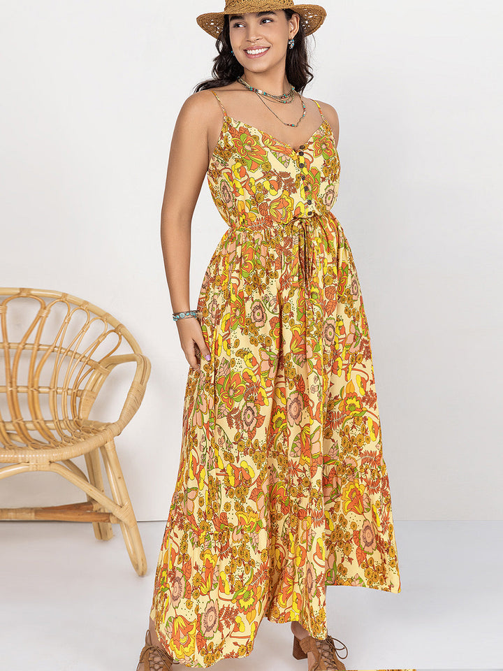 Levoire | Plus Size Robe Maxi Cami Imprimée À Col V