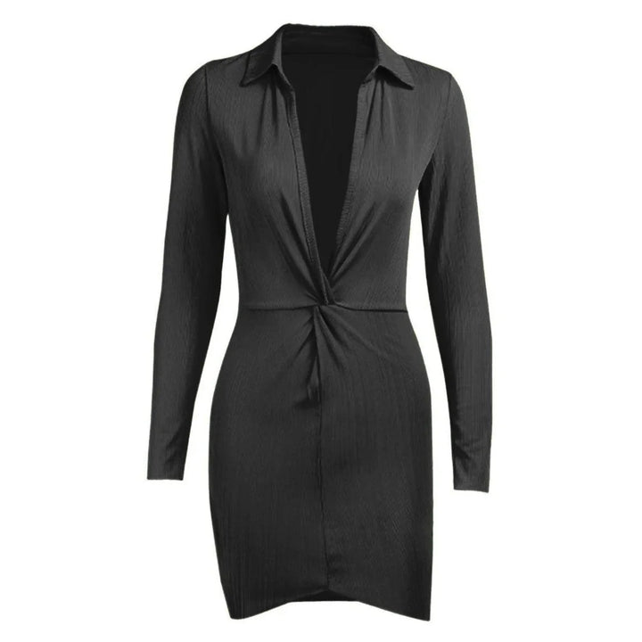 Levoire | Rippoptik Profond V-Manches Longues Mini Robe