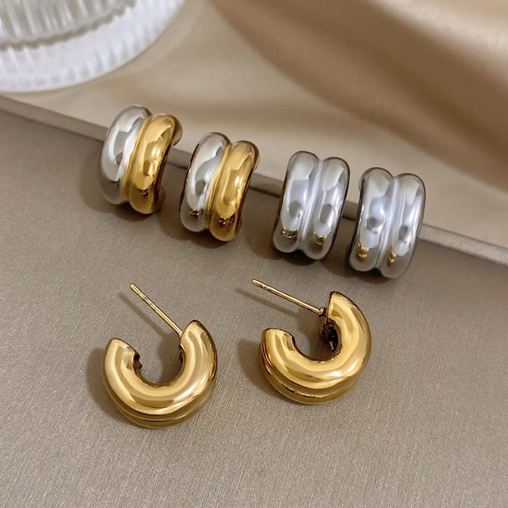 Levoire | Grandes Boucles D'Oreilles Cerceau Finition Dorée