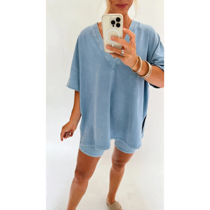 Levoire | Ensemble Deux Pièces Confortable Pour Femmes Bleu