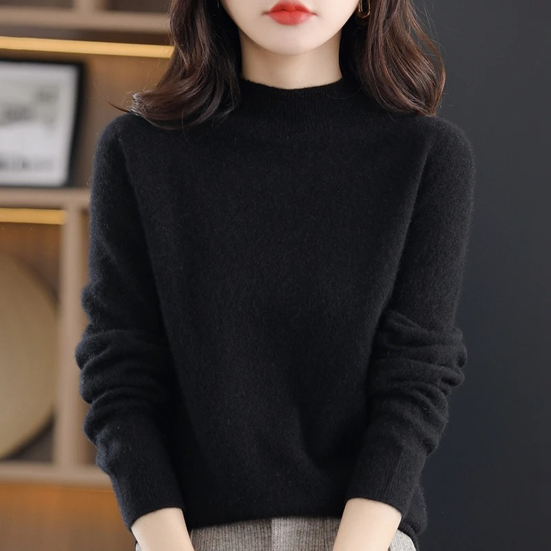 Levoire | Cachemire Gilet Femme Col Rond Doux et Léger Pull Noir