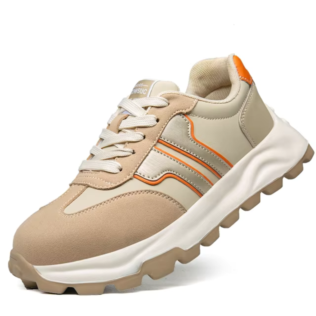 Levoire | Baskets Pour Femmes Polyvalentes Avec Semelle Antidérapante Pour Sécurité Et Confort Khaki-Orange