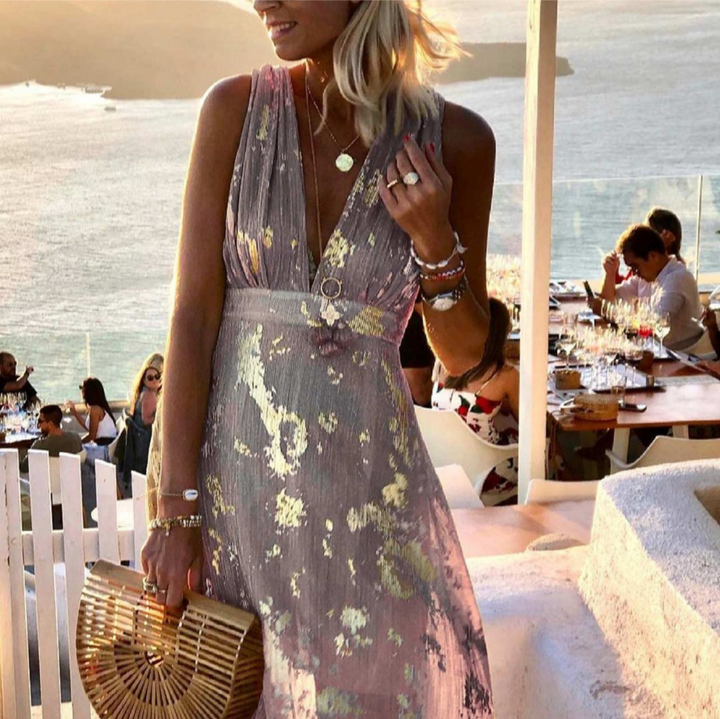 Levoire | Robe d'été à décolleté en V pour femmes longue