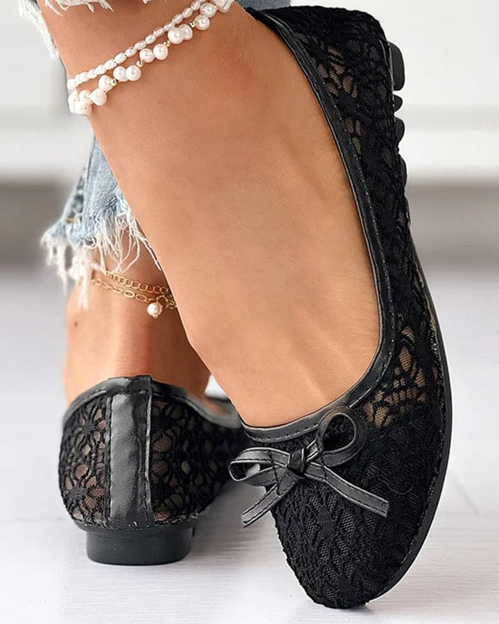 Levoire | Chaussures À Semelle Plate, Bout Rond Et Mesh Noir