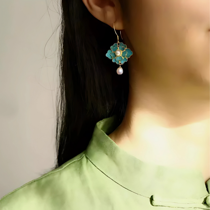 Levoire | Raisin Bleu Boucles D'Oreilles Lotus En Perles