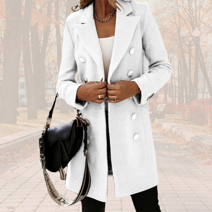 Levoire | Trench-Coat Long Élégant Au Look Avec Boutons Blanc