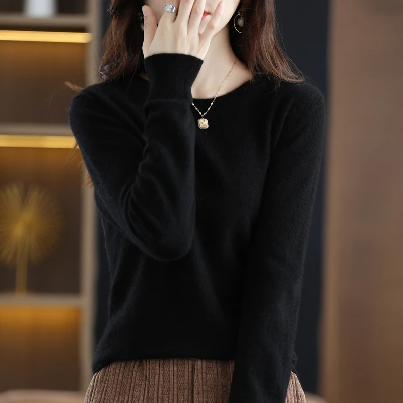 Levoire | Cachemire-pull Nuisettes Col Rond, Doux Luxe & Chaleur Noir