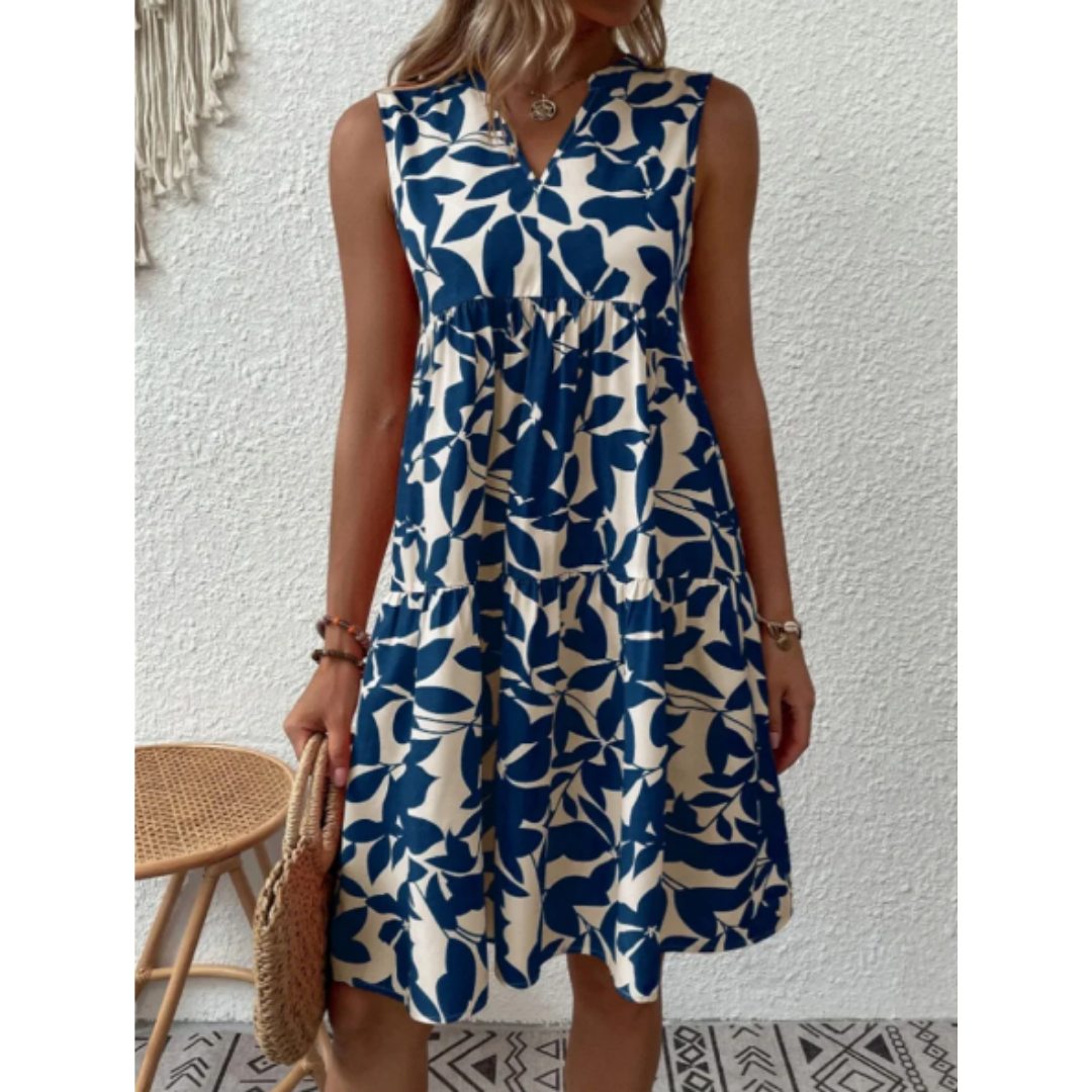 Levoire | Robe d'été mini avec décolleté en V pour femmes Bleu