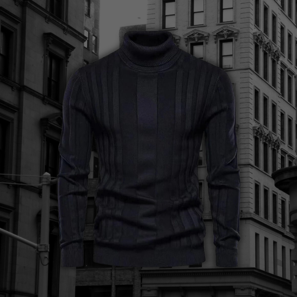 Levoire | Pull À Col Roulé Premium Luxe Pour Hommes Noir
