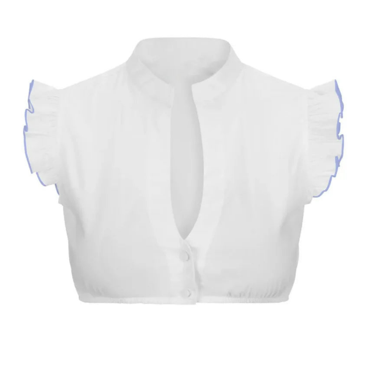 Levoire | Blouse Dirndl À Manches Courtes Pour Femmes Ciel Bleu