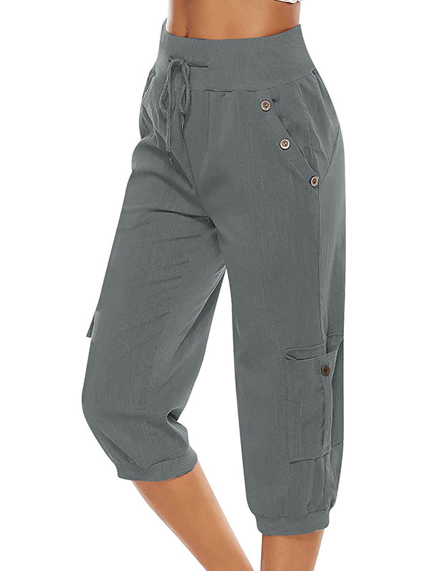 Levoire | Pantalon Confortable Pour Femmes Avec Cordon Et Poches Gris