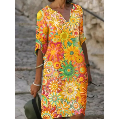 Levoire | Robe mini à imprimé floral avec décolleté en V pour dames