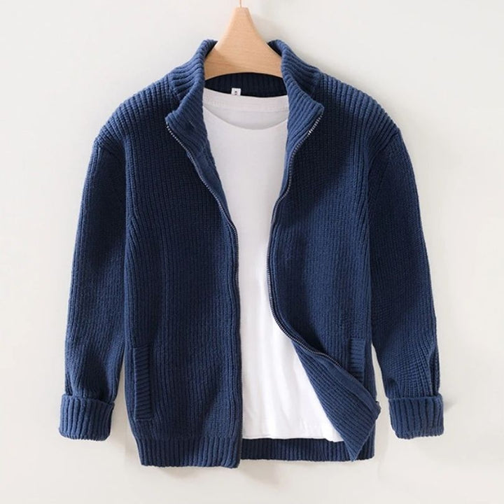Levoire | Pull Long Manches Chaud Avec Fermeture Éclair Bleu
