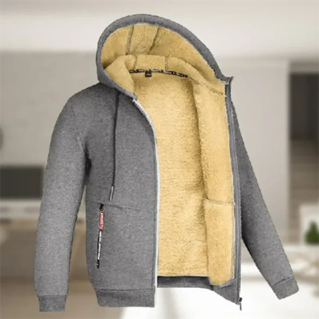 Levoire | Veste chaude avec fermeture éclair et capuche Gris