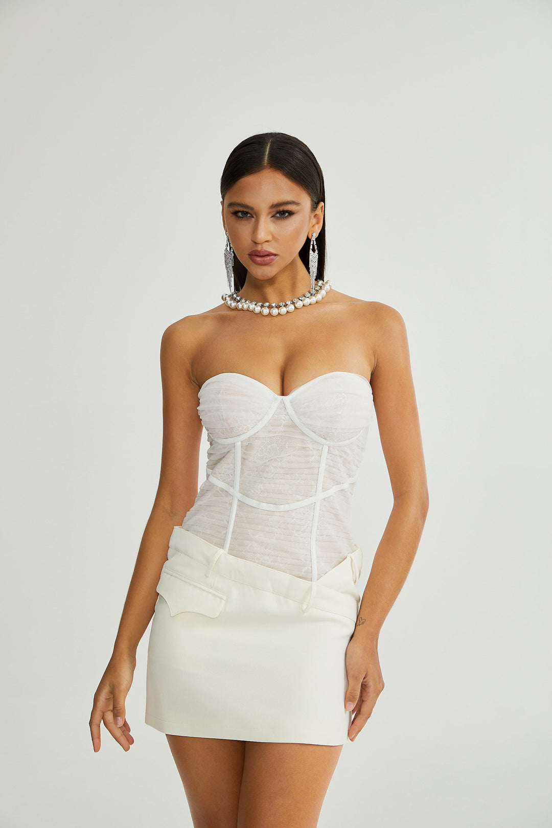 Levoire | Robe Mini Réseau Blanche